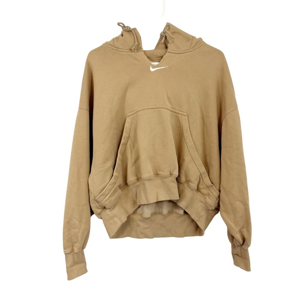 Nike Tan‎ Logo Swoosh Embroidered Sweatshirt Hoodie Athleisure - Size XXS